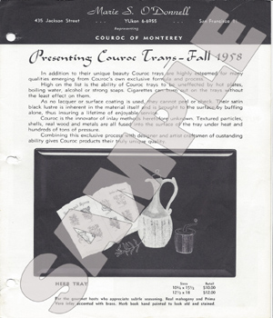 Couroc of Monterey-51 Couroc Product Catalogues 1958 to 1985.
